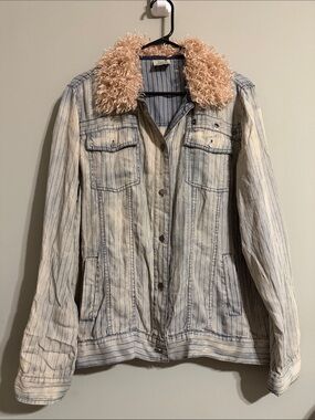 Jaded Gypsy fur collar shirt jacket l/xl